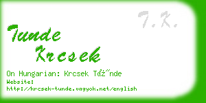 tunde krcsek business card